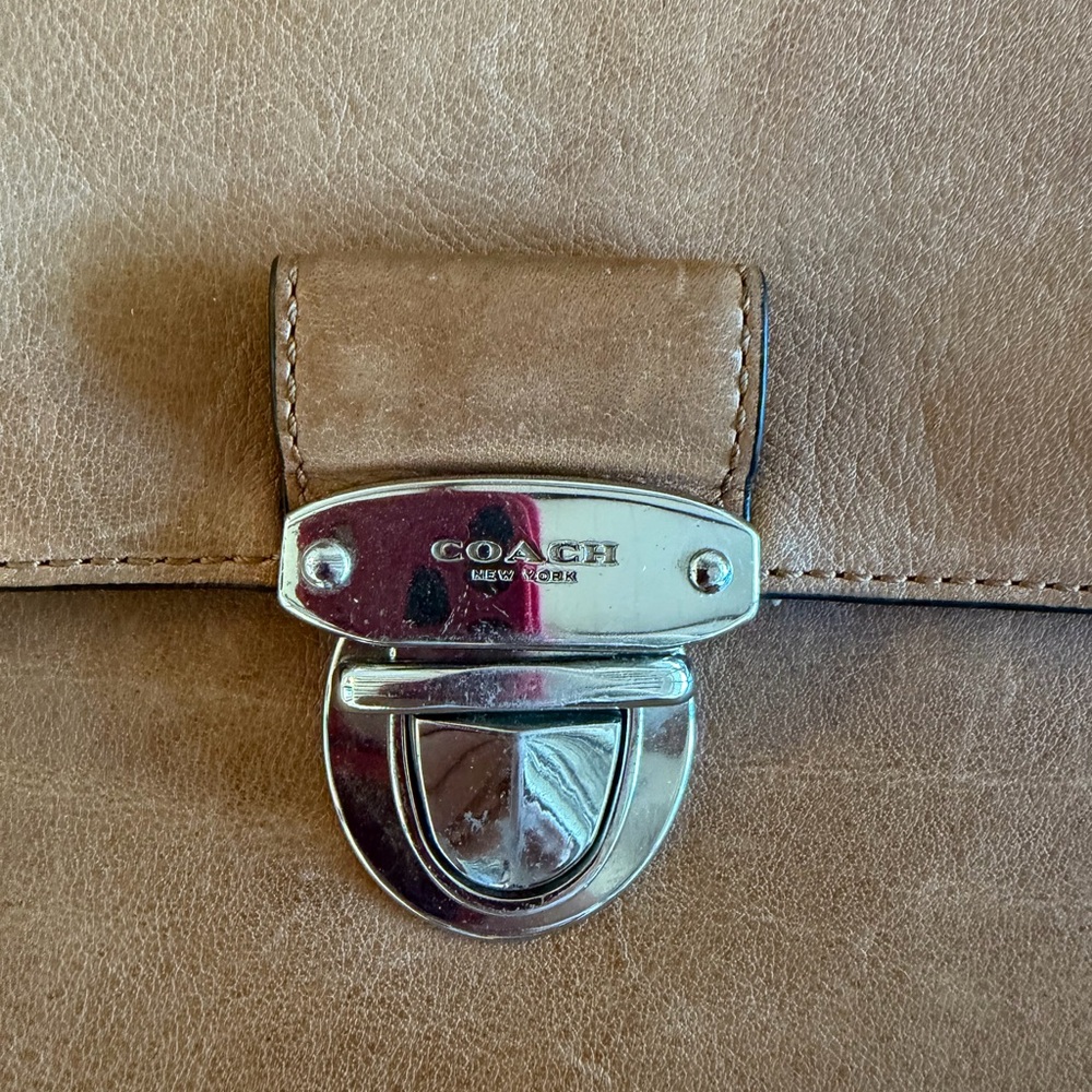 Coach Tan Leather Men's Briefcase - Picture 3 of 6